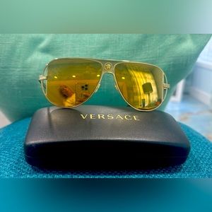 Versace Gold Aviator sunglasses